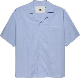 New Amsterdam Surf Association Gestreept korte mouw knoopshirt - Heren - Korte mouwen Overhemden - Blauw - S - Katoen - Overhemden