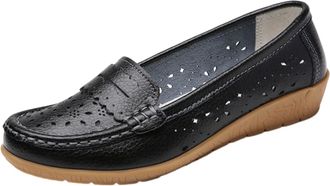 Generic Black Black Slip On Shoes for Women with Arch Support and Lightweight Construction for Easy Wear and Mobility