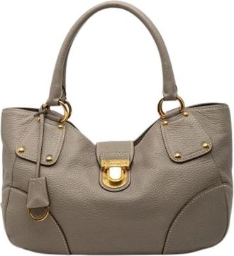Prada Pre-owned Shoulder Bag - Dames - Vintage Handtas - Grijs - ONE Size - Leer - Vintage