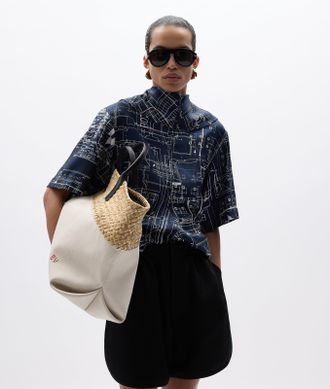 Bottega Veneta Printed Silk Twill Top - Blue - Women - 34