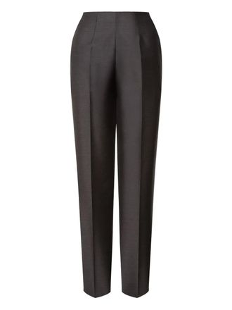 Alberta Ferretti pressed-crease trousers - women - Silk/Virgin Wool - 42 - Grey