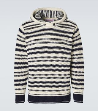 Orlebar Brown Kirk striped crochet cotton hoodie