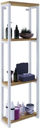 VCM Gabinete De Ba&ntilde;o De Madera Vcm Muebles De Ba&ntilde;o Metal Estilo Industrial Estante De Pared Estante De Ba&ntilde;o Dimensiones Aprox. Al. 112 X An. 35 X P. 15 Cm
