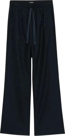 Zadig&Voltaire Wide Broeken - Dames - Wijde Broeken - Blauw - 2XS - Polyester - Broeken