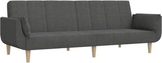 vidaXL Vidaxl - Sof&aacute; Cama De 2 Plazas Con Dos Almohadas Tela Gris Oscuro