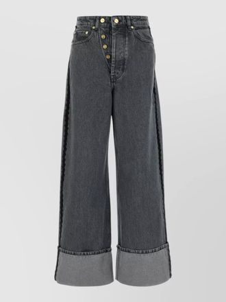 Ganni denim oversized wide-leg trousers