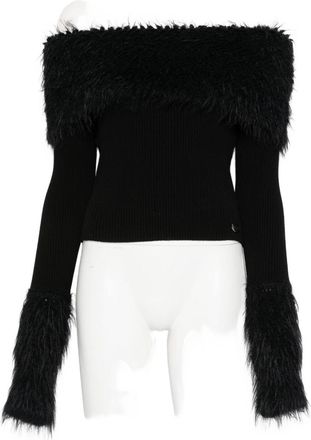 Jean Paul Gaultier Off-Shoulder Ribbed Knit Sweater