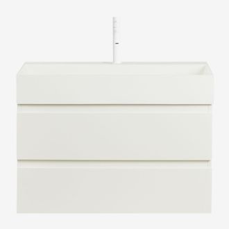 Sklum Conjunto De Mueble De Ba&ntilde;o En Madera Y Chapa De Fresno Con Lavabo Integrado Ona Sklum