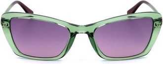 Guess Ladies Green Rectangular Sunglasses GU7654