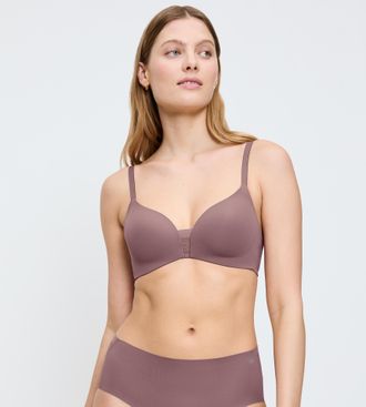 Triumph B&uuml;gelloser BH TRIUMPH Flex Smart P EX, Damen, Gr. 1, N-Gr, rosa (rose braun), Microtouch, Obermaterial: 46% Polyester, 35% Polyamid, 19% Elasthan, BHs