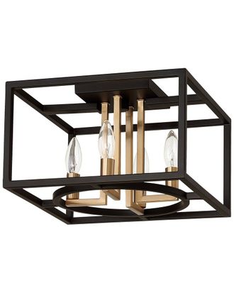 Eglo Eglo Mundazo 4 Light Open Frame Ceiling Light With Matte Black & Gold Finish
