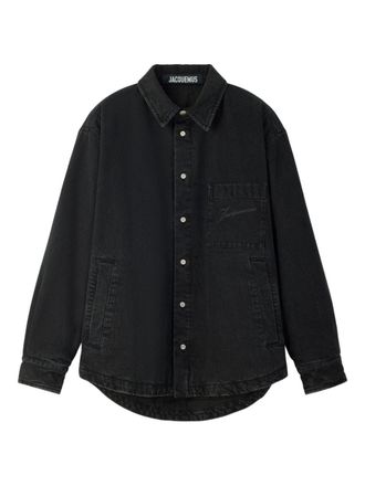 Jacquemus Black Relaxed Curved Hem Casual Shirt