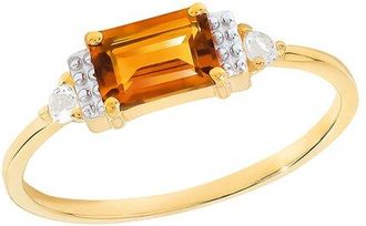 Tiramisu 14K Over Silver 0.63 Ct. Tw. Gemstone Solitaire Ring