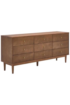 MID.YOU Mid.you Sideboard, Walnussfarben, Metall, Eiche, furniert, massiv, 9 Schubladen, 148x74x40 cm, Holzmöbel, Kommoden Holz, Sideboards Holz