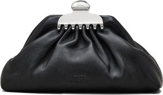 Marc Jacobs Black Claw Clip Medium Clutch