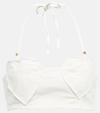 Blumarine Embellished cotton crop top