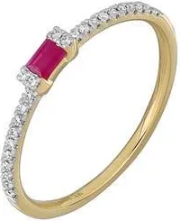 Bony Levy El Mar Stacking Ring in 18K Yellow Gold Ruby at Nordstrom Rack, Size 6.5