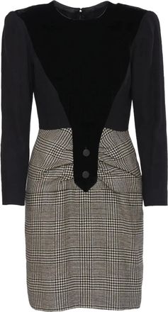 Vintage Abito midi in velluto anni 1980 - Nero