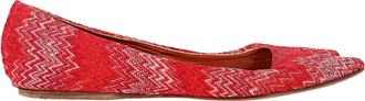 Missoni Striped Ballet Flats in Red Cotton
