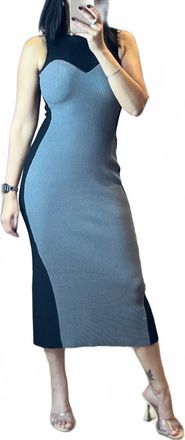 Aurora Odalys Knit Dress In Black/ Gray