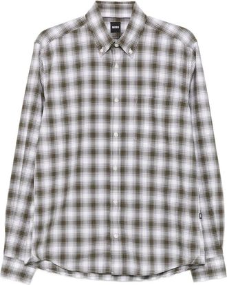 HUGO BOSS Katoenen Shirt - Heren - Casual Overhemden - Veelkleurig - L - Katoen - Overhemden