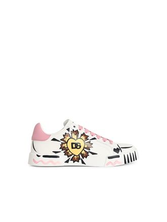 Dolce & Gabbana Wei&szlig;e Lear-Sneaker Portofino Light Strobel von Dolce & Gabbana