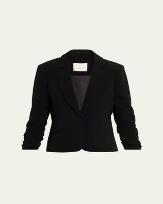 Cinq &agrave; Sept Khloe Petite Cropped 3/4-Sleeve Blazer