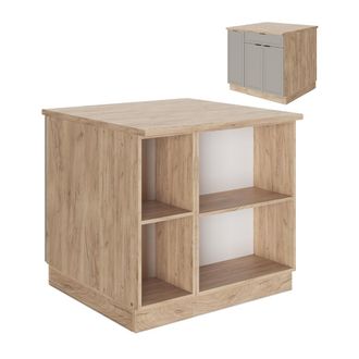 Vicco Isla De Cocina Fame-line, Grisbeige, 90 Cm Con Caj&oacute;n, Sin Encimera, Vicco