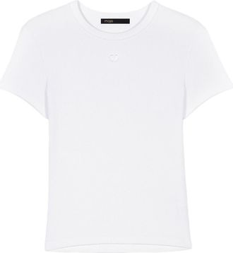 Maje Cotton T-shirt in White at Nordstrom, Size X-Small