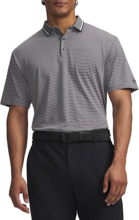 Under Armour ArmourDry Striped Performance Polo in Clay Green/white/navy at Nordstrom, Size Xxx-Large