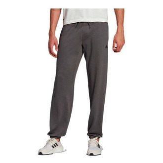adidas Mens adidas Solid Color Brand Logo Printing Bundle Feet Athleisure Casual Sports Pants Light Grey H61155