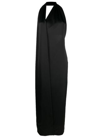 Loewe Scarf satin maxi dress - Nero