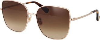 Max Mara Roze Gouden Metaal Zonnebril