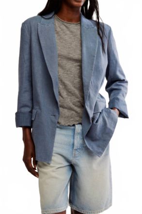 Free People Prep School Blazer In Vintage Indigo