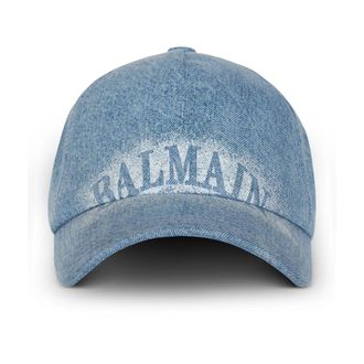 Balmain Denim cap - Heren - Petten - Blauw - ONE Size - Denim - Accessoires