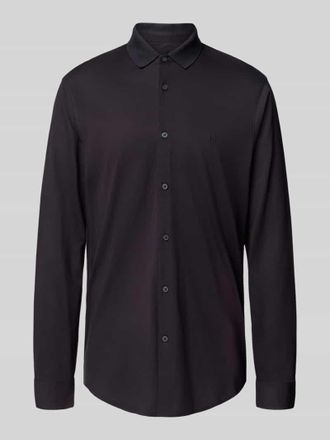 A|X Armani Exchange Regular Fit Freizeithemd mit Haifischkragen in Marine, Gr&ouml;&szlig;e M