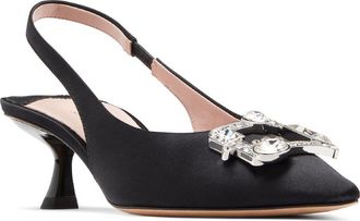 Kate Spade New York renata slingback pointed toe kitten heel pump in Black at Nordstrom, Size 9.5