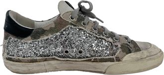 Golden Goose Super-Star Glittered Sneakers in Multicolor Cotton