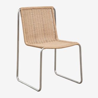 Sklum Pack De 4 Sillas De Comedor En Acero Inoxidable Y Rat&aacute;n Sint&eacute;tico Omaha Sklum