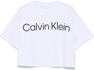 Calvin Klein T Shirt Corta Squadrata Con Grafica Con Logo