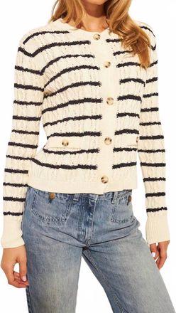 John & Jenn Lyam Cardigan In Nautical Stripe