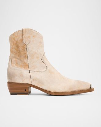 John Varvatos Mens Walker Tipped Leather Western Boots