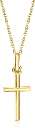 RS Pure by Ross-Simons 14kt Yellow Gold Cross Pendant Necklace