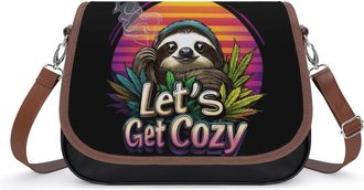 Generic Sloth And Weed1 Fashion Womens Crossbody Bags Novelty Handbag Shoulder Bag Purse