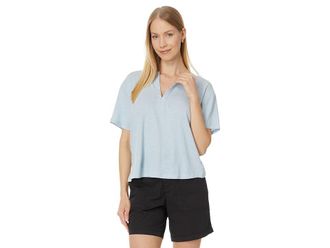 Sanctuary Easy Breezy Peasant T-Shirts Womens Clothing Blue Bliss : XS (US 2), Cotton/Linen