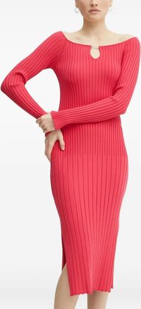 BOSS Abito midi a coste - Rosa