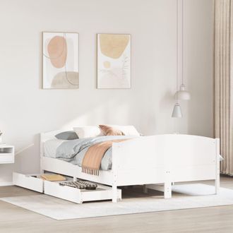 Berkfield Home Bed Frame without Mattress White 140x190 cm Solid Wood Pine