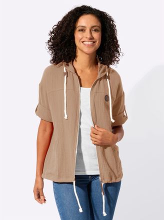 Casual Looks Blusenjacke CASUAL LOOKS, Damen, Gr. 36, camel, 100% Baumwolle, Jacken Blusenjacke