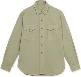 Fortela CPO Twill Cotton Overshirt in Cider at Nordstrom, Size Xx-Large