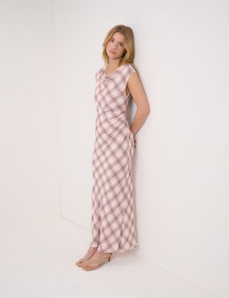 Nobody's Child Pink Check Jessica Midi Dress
